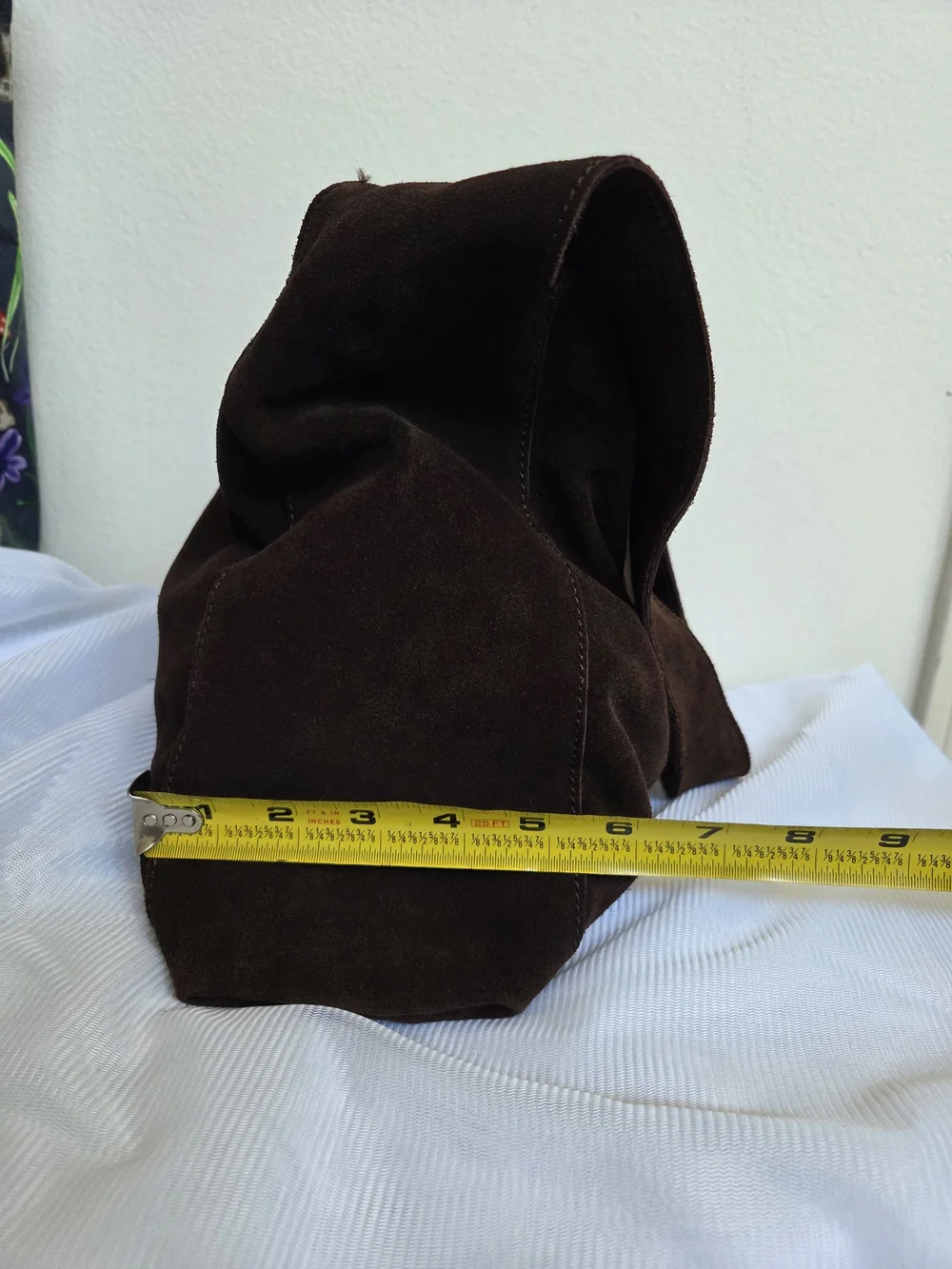 Chocolate Brown Suede Shoulder Bag